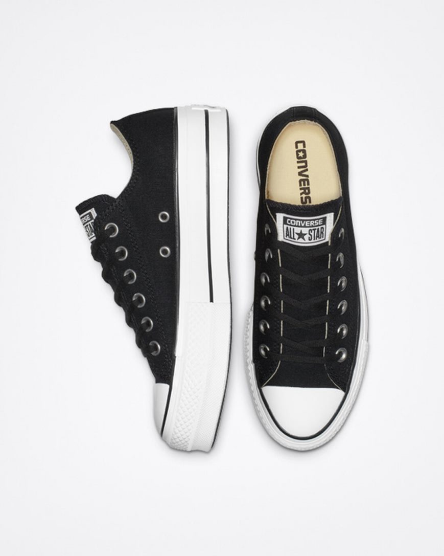 Women's Converse Chuck Taylor All Star Lift Canvas Low Top Platform Shoes Black / White | AU 819E0H